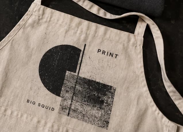 Example artwork for aprons; stock and finish follow the selected specification