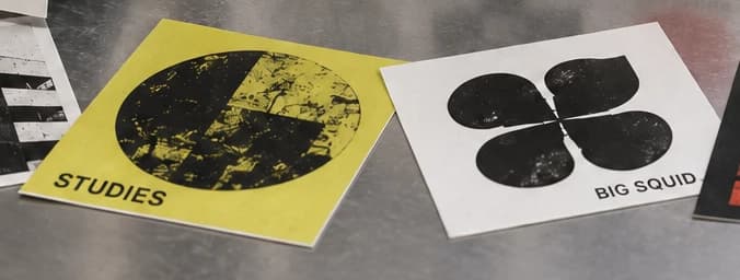 Example artwork for stickers; stock and finish follow the selected specification