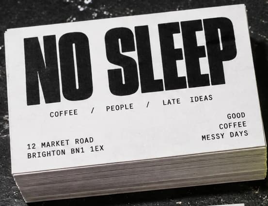 Example artwork for recycled business cards; stock and finish follow the selected specification