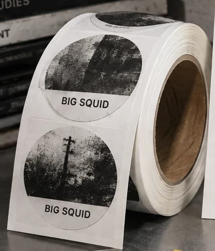 Example artwork for roll labels; stock and finish follow the selected specification