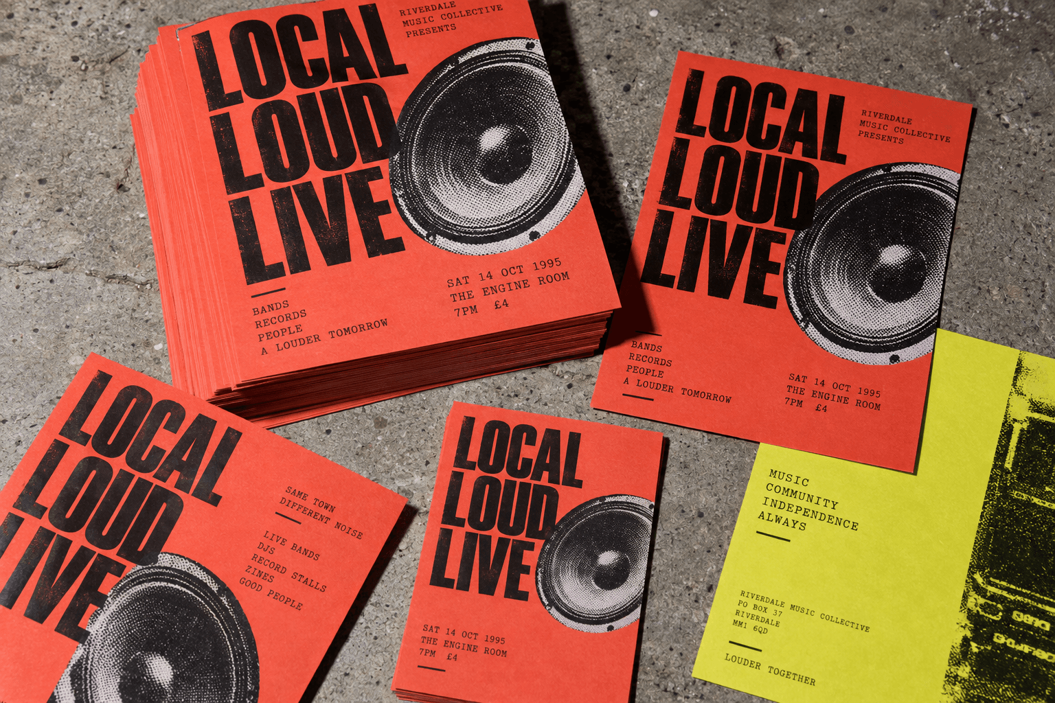 A5 and A6 flyers for events, shops and distribution.